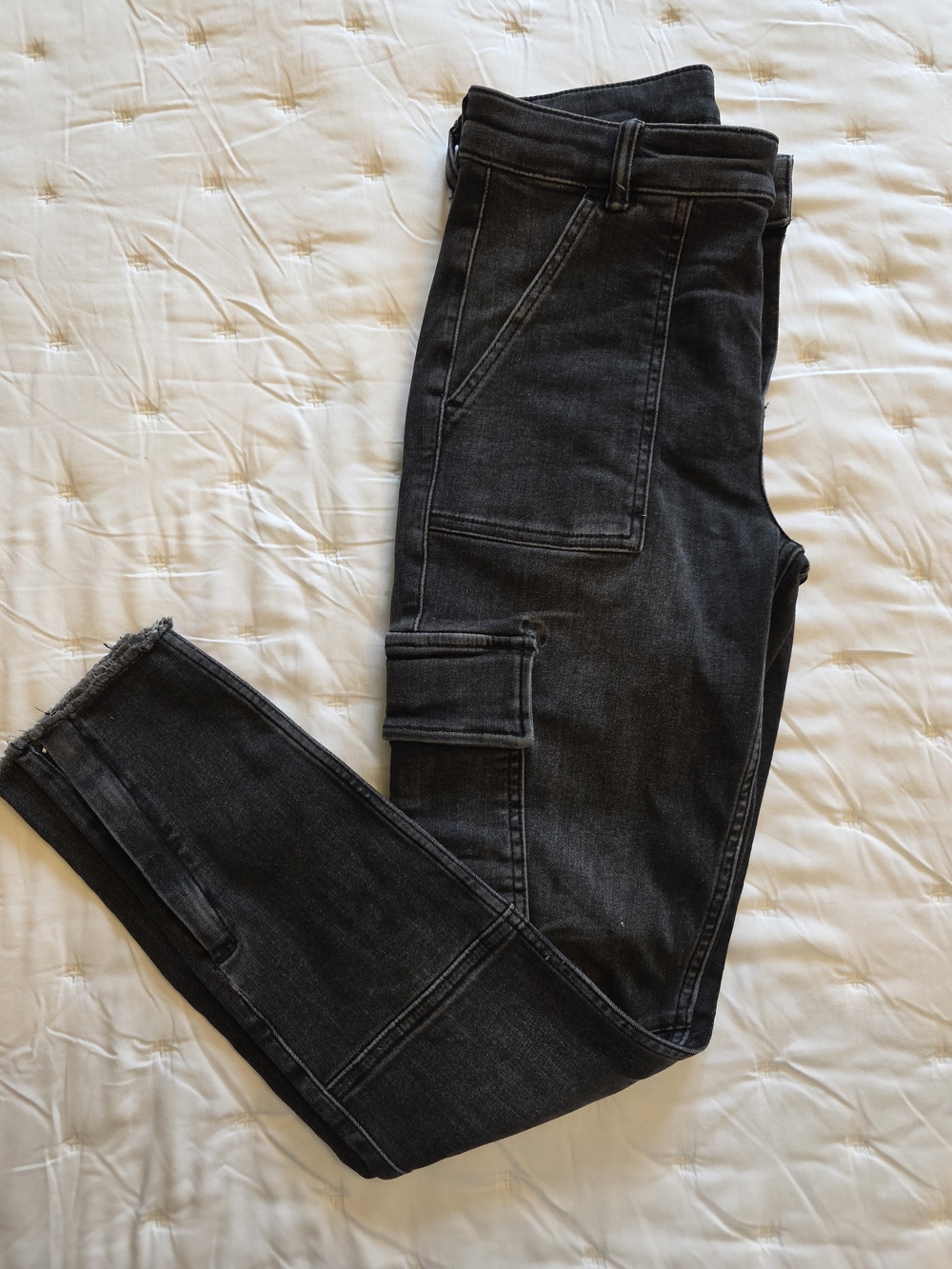 AllSaints Women's High-Rise Black Denim Moto Jeans